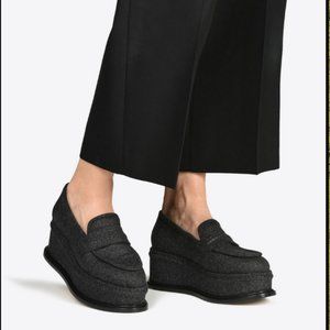 Maison Margiela Felt Flatform Loafer 38 Stacked Platforms BRAND NEW retail=1300